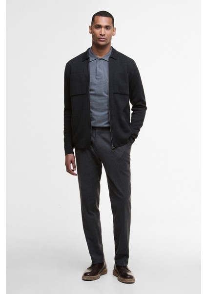 Croscombe Knitted Zip Through Hırka CH51 Charcoal M. modelleri