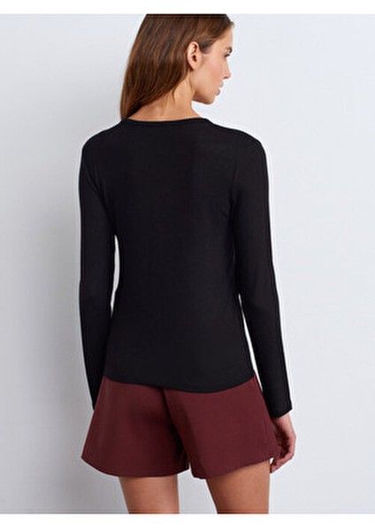 31544 Düğmeli Uzun Kollu Top-Siyah fiyatları