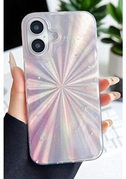 Apple iPhone 16 Uyumlu – Çok Renkli Yıldız Patlaması Desenli Parlak Şeffaf Silikon Kılıf Hologram modelleri