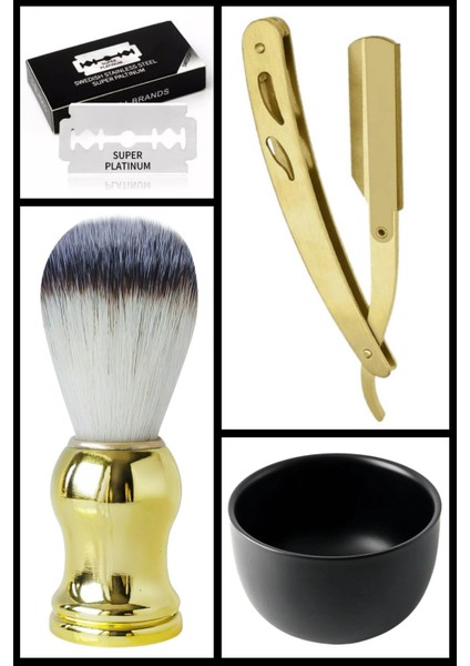 U3 Full Metal Ustura + F10 Fırça + Kase + 5 Adet Platinum Yaprak Jilet