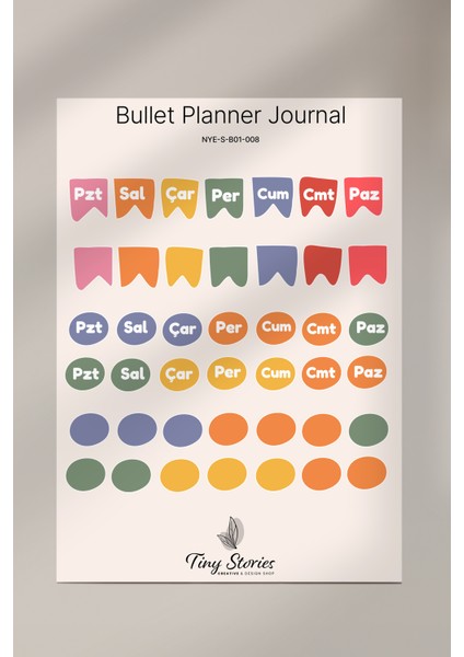 Bullet Journal Sticker Seti - 6 Sayfa / Ajanda, Scrapbook, Journal fiyatları