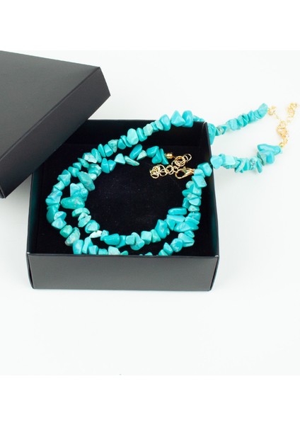 Turkuaz Doğaltaş Kolye Bileklik Set fiyatları