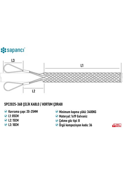 SPC2025-36B Çelik Kablo / Hortum Çorabı 5 Adet fiyatları
