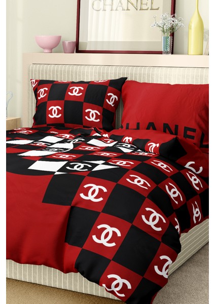 Nevresim Takımı Çift Kişilik Pamuklu Saten Kumaş 6 Parça 3D Dijital Baskı Duvet Cover Set Model No: indirimleri