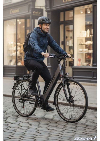 Moon Elektrikli Bisiklet 47 cm V 700C Jant 7 Vites Metalik Gri Siyah fiyatları