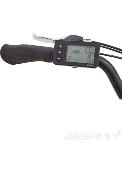 Moon Elektrikli Bisiklet 47 cm V 700C Jant 7 Vites Metalik Gri Siyah