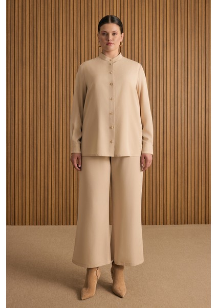 Beli Lastik Detaylı Tencel Pantolon Etek