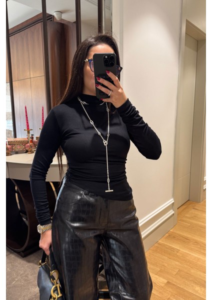 Yandan Büzgülü Tasarım Bluz- Siyah modelleri