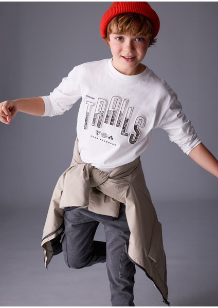 Krem Erkek Çocuk Uzun Kollu T-Shirt 7007 modelleri