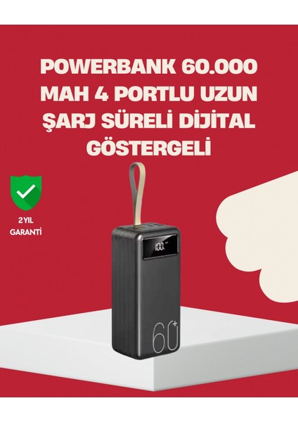 LED Ekranlı Çok Fonksiyonlu Taşınabilir Şarj Ünitesi Powerbank