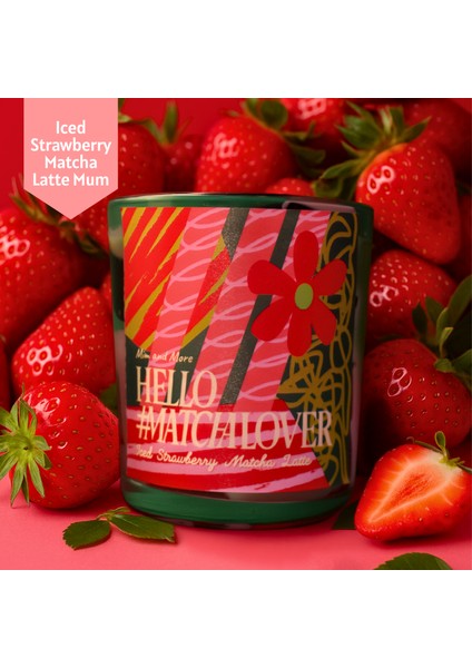 Iced Strawberry Matcha Latte Mum | Doğal Soya Balmumu Jel Mum – Çevre Dostu Dekoratif Mum 250G modelleri