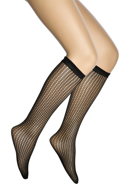 Dantel (Örümcek) File Dizaltı Kadın Çorap