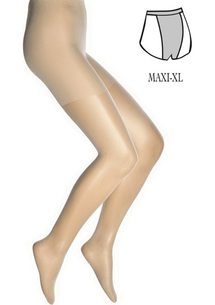 Burnu Şeffaf Fit 15 Külotlu Kadın Çorap - Büyük Beden