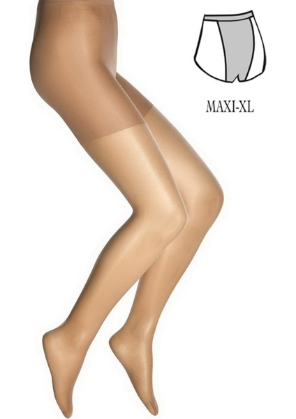 Burnu Şeffaf Fit 15 Külotlu Kadın Çorap - Büyük Beden