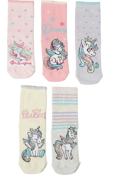 Unıque 5 Lı Skt-G 5pr Pembe Kız Çocuk Soket Çorap