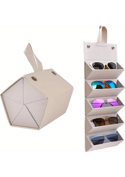 Beşgen Gözlük Saklama ve Taşıma Çantası Krem Renk fiyatları