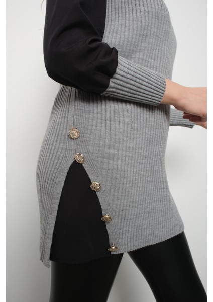 Fitilli Triko Süveterli Gömlek Ikili Kombin