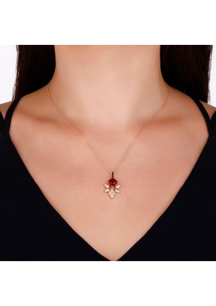 Taşlı Tasarım Altın Kolye - 14K modelleri