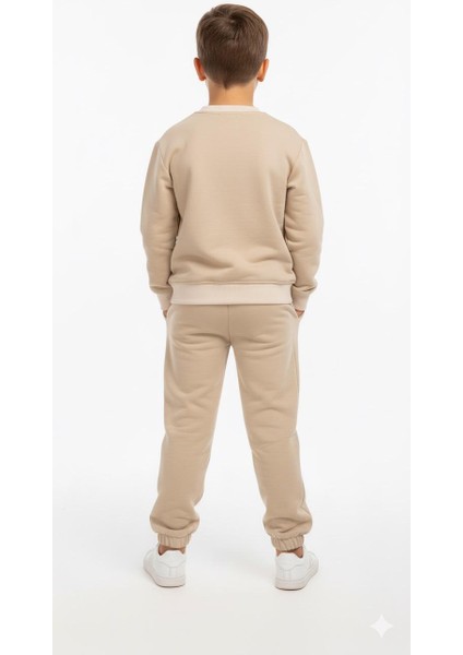 Uzun Kollu Şardonlu 3 Iplik Bel ve Paça Lastikli Çift Cepli Eşofman Takımı fiyatları