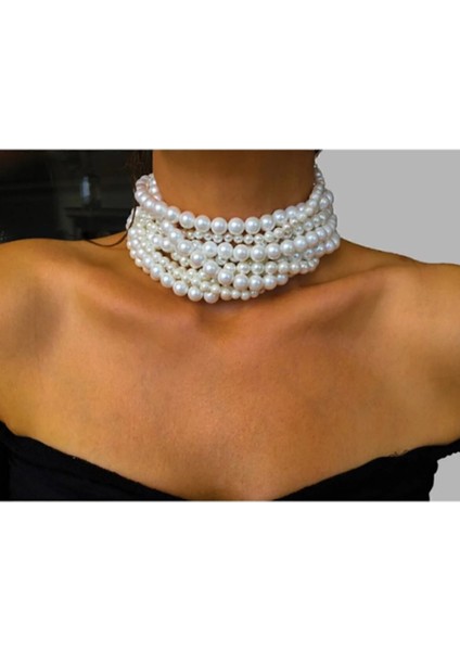 Altı Sıralı Inci Kadın Kolye