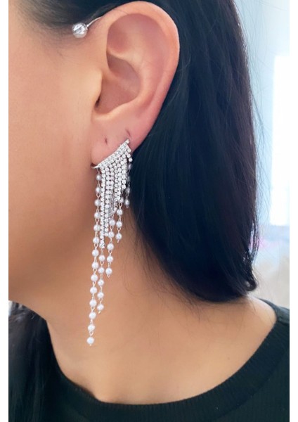 Inci ve Zirkon Detay Kıkırdak Küpe