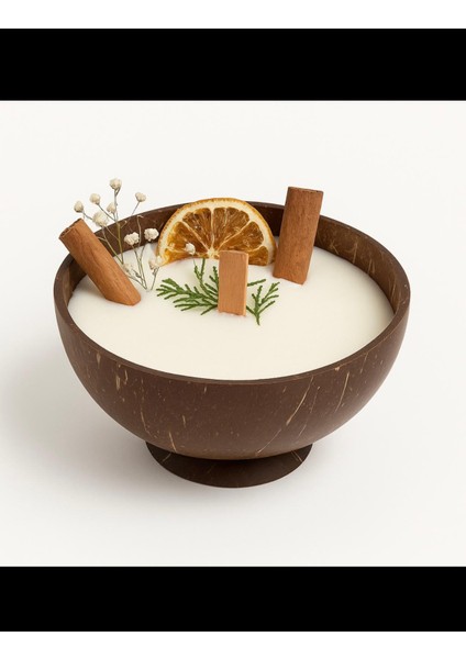 Gerçek Hindistan Cevizi Kasesinde Hindistan Cevizi Kokulu Dekoratif Doğal Mum modelleri