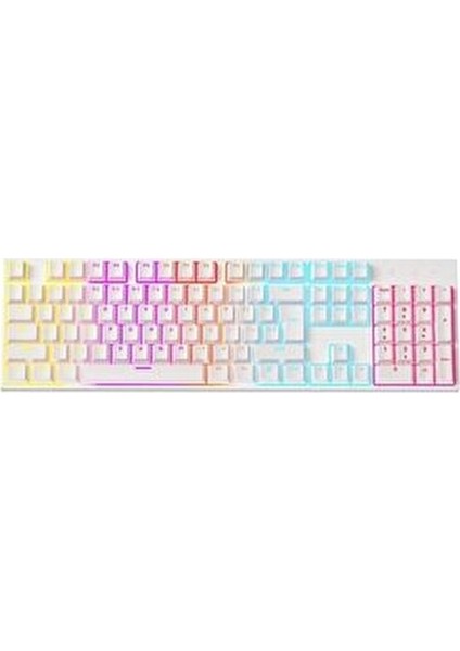 Kablolu Beyaz RGB Kırmızı Switch Q Gaming Tam Mekanik Oyuncu Klavyesi Bkb4 fırsatları
