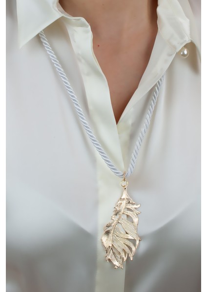 Kuş Tüyü Figür Uçlu Örgü Kolye fiyatları