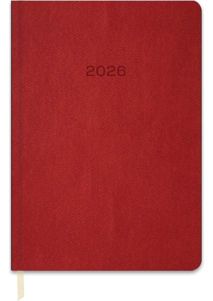 Keskin 2026-14*20 Günlük Termo Deri Ajanda-Kırmızı