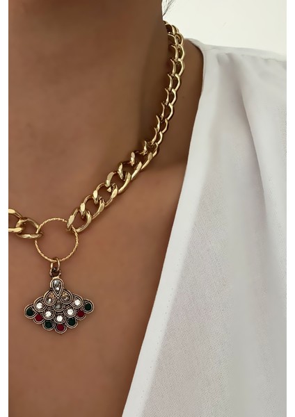 Renkli Uçlu Bronz Kolye fiyatları