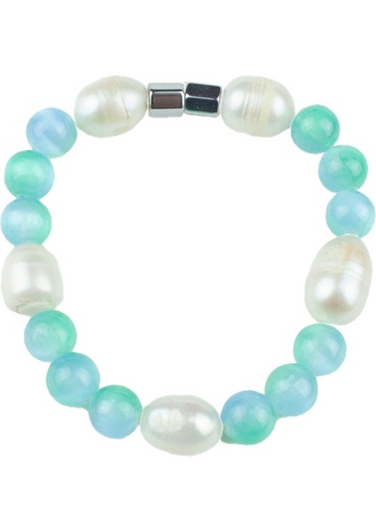Amazonit, Inci ve Hematit Doğaltaş Bileklik