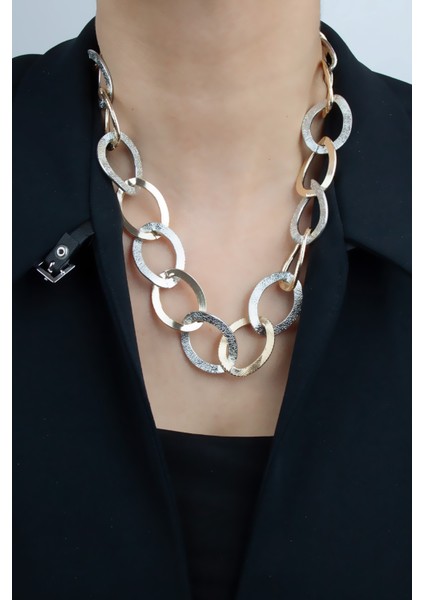 Kontras Renk Gold ve Gümüş Kolye fiyatları