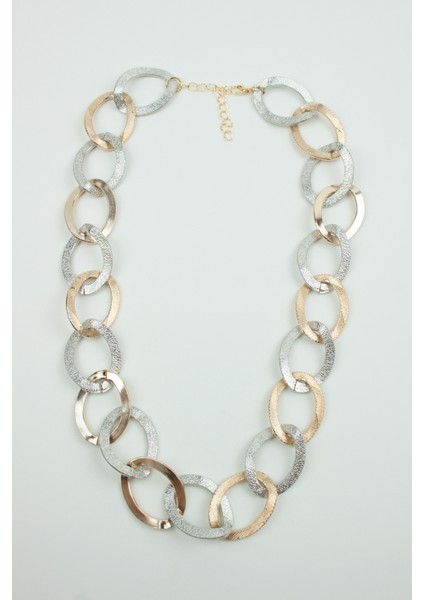 Kontras Renk Gold ve Gümüş Kolye modelleri