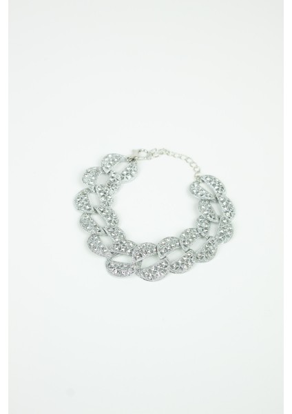 Taşlı Gümüş Renk Bileklik modelleri