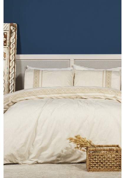 Aura Çift Kişilik Nevresim Takımı (200X220 Cm) Krem