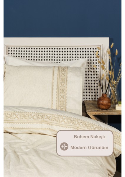Aura Çift Kişilik Nevresim Takımı (200X220 Cm) Krem modelleri