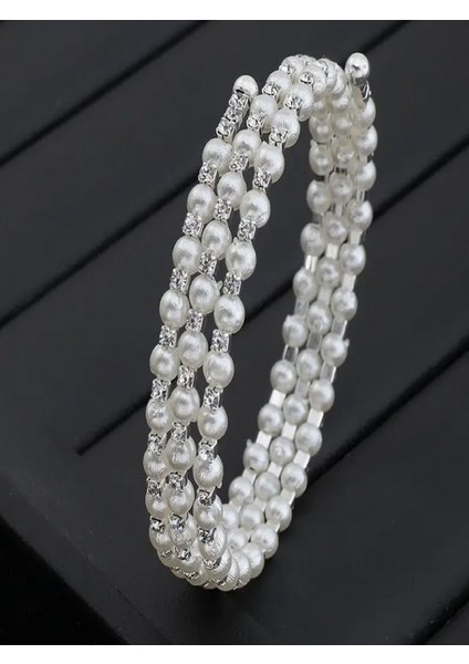 Barok Taşlı Inci Çok Katlı Bilezik