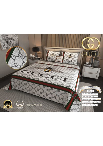 Çift Kişilik Pike Takımı Pamuklu Kumaş Jakar Dokuma Kapitone Dikişli 3D Dijital Baskılı 7 Parça-Lüks Duvet Cover Set Model fiyatları