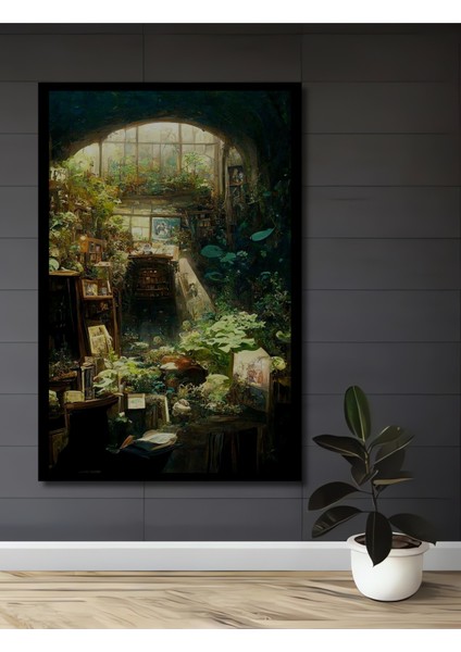 Gizli Bahçe Yağlı Boya Görünümlü Ahşap Dekoratif Tablo Dikdörtgen Tablo fiyatları