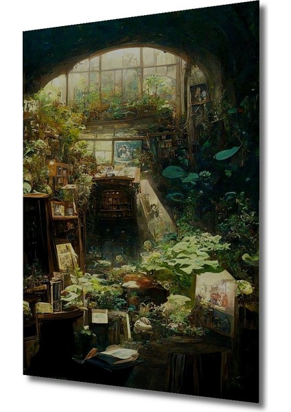 Gizli Bahçe Yağlı Boya Görünümlü Ahşap Dekoratif Tablo Dikdörtgen Tablo modelleri