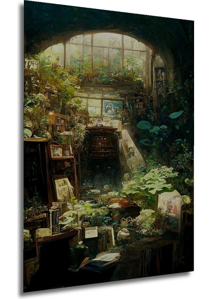 Gizli Bahçe Yağlı Boya Görünümlü Ahşap Dekoratif Tablo Dikdörtgen Tablo fırsatları