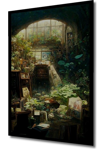 Gizli Bahçe Yağlı Boya Görünümlü Ahşap Dekoratif Tablo Dikdörtgen Tablo indirimleri