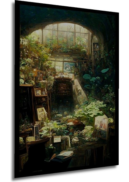 Gizli Bahçe Yağlı Boya Görünümlü Ahşap Dekoratif Tablo Dikdörtgen Tablo