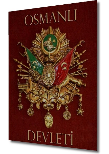 Osmanlı Sancağı Altın Yaldızlı Dekoratif Ahşap Tablo Dikdörtgen Tablo modelleri