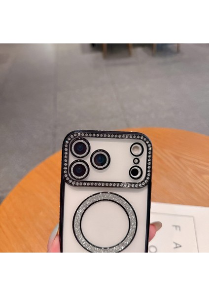 Iphone 17 Air Uyumlu Şeffaf Taşlı Magsafe Özellikli Kılıf indirimleri