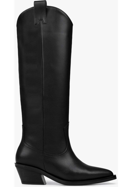 Kadın Kailey Siyah Cilt Kovboy Çizme