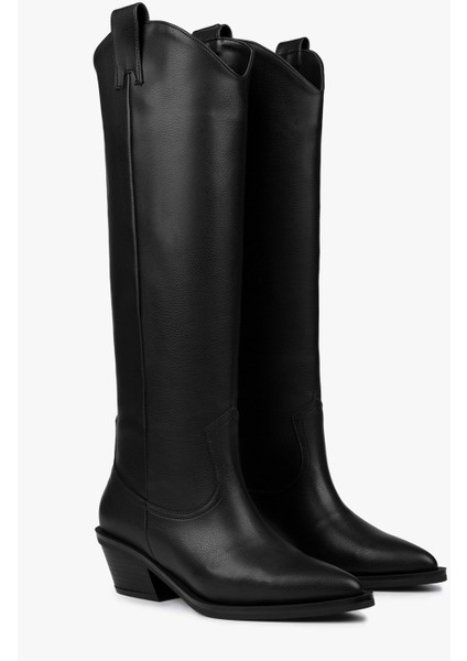 Kadın Kailey Siyah Cilt Kovboy Çizme fiyatları