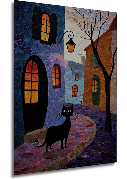 Gızemlı Kedi Bohem Sanat Ahşap Dekoratif Tablo Dikdörtgen Tablo fırsatları