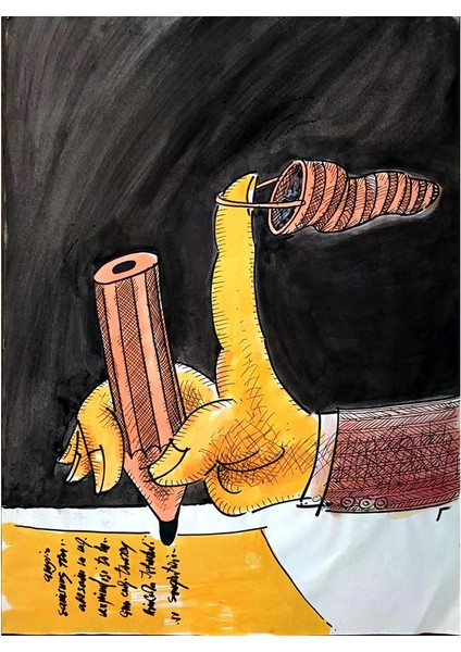 Ignjat Gatalo 43x30cm Orijinal Karikatür Tablo modelleri