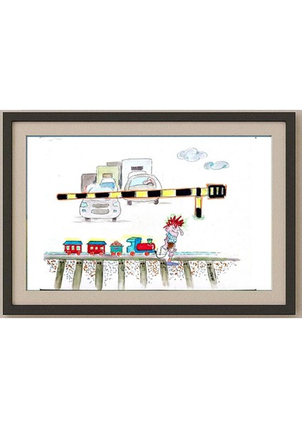 Serafim Bakoulis 43x15cm Orijinal Karikatür Tablo